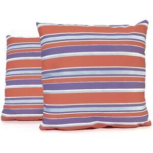 Accent Throw Pillows Orange Blue and Gray Set of Two